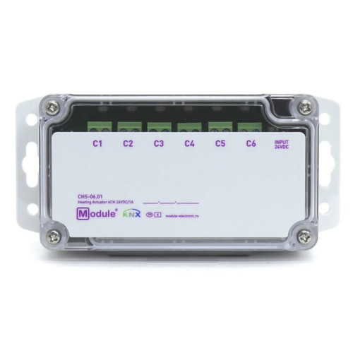 KNX актуатор отопления, 6 каналов 1А 24В DC Module Electronic CHS-06.01