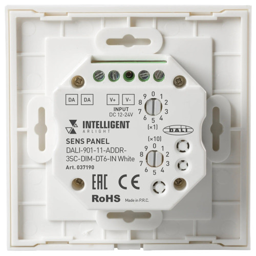 Сенсорная панель DALI-901-11-ADDR-3SC-DIM-DT6-IN White (BUS) (IARL, IP20 Пластик) INTELLIGENT ARLIGHT 037190 