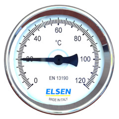 Термометр биметаллический, Ø-63,накладной, T°C -от 0 до +120 ELSEN ET63.00
