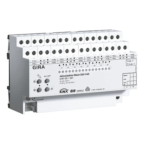Актуатор штор и жалюзи Gira 216100, 8 каналов, AC 230 В