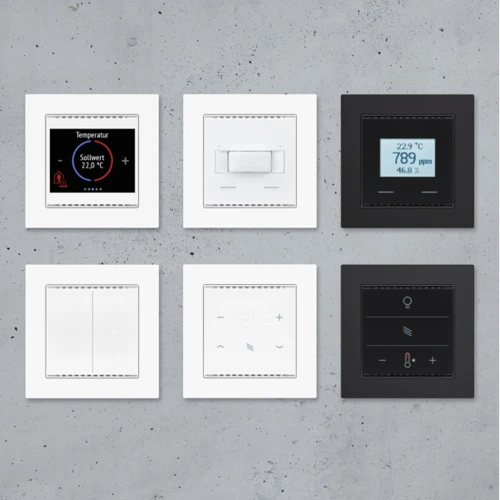 Комнатный контроллер Cala Touch KNX AQS/TH 3.0, датчик CO2/температуры/Влажности Elsner 70822 