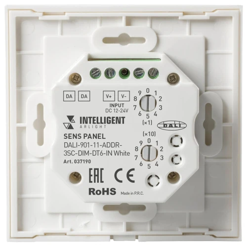Сенсорная панель DALI-901-11-ADDR-3SC-DIM-DT6-IN White (BUS) (IARL, IP20 Пластик) INTELLIGENT ARLIGHT 037190 