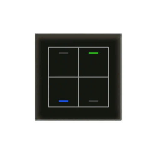 Выключатель сенсорный KNX Glass Push Button II Lite 4-кнопочный, термодатчик MDT BE-GTL4TS.01 
