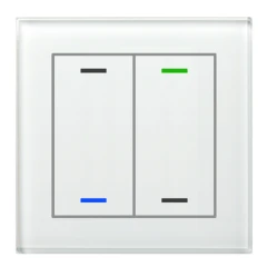 Выключатель сенсорный KNX Glass Push Button II Lite 2-кнопочный, без символов, термодатчик MDT BE-GTL2TW.01 
