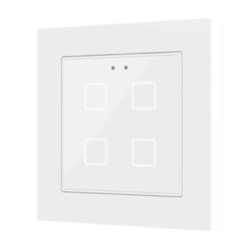 Выключатель сенсорный KNX Flat 55 X4, 4-кнопочный, цвет: Белый, оттенок: Глянцевый Zennio ZVI-F55X4-GW 