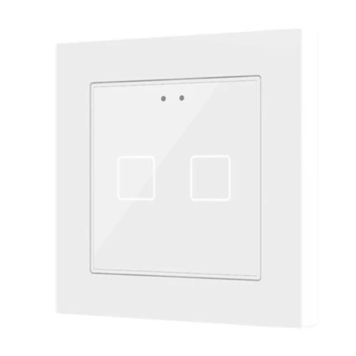 Выключатель сенсорный KNX Flat 55 X2, 2-кнопочный, цвет: Белый, оттенок: Глянцевый Zennio ZVI-F55X2-GW 