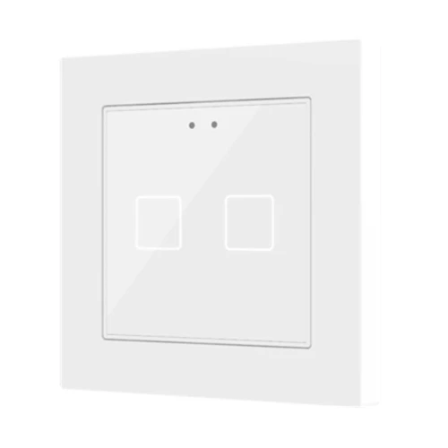 Выключатель сенсорный KNX Flat 55 X2, 2-кнопочный, цвет: Белый, оттенок: Без оттенка Zennio ZVI-F55X2-W 