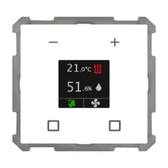 Комнатный контроллер температуры KNX Smart 63 с цветным сенсорным дисплеем, датчики температуры и влажности, управление 2-х поз./ПИ/ШИМ, от -10 до +50°C MDT SCN-RTR63S.01 